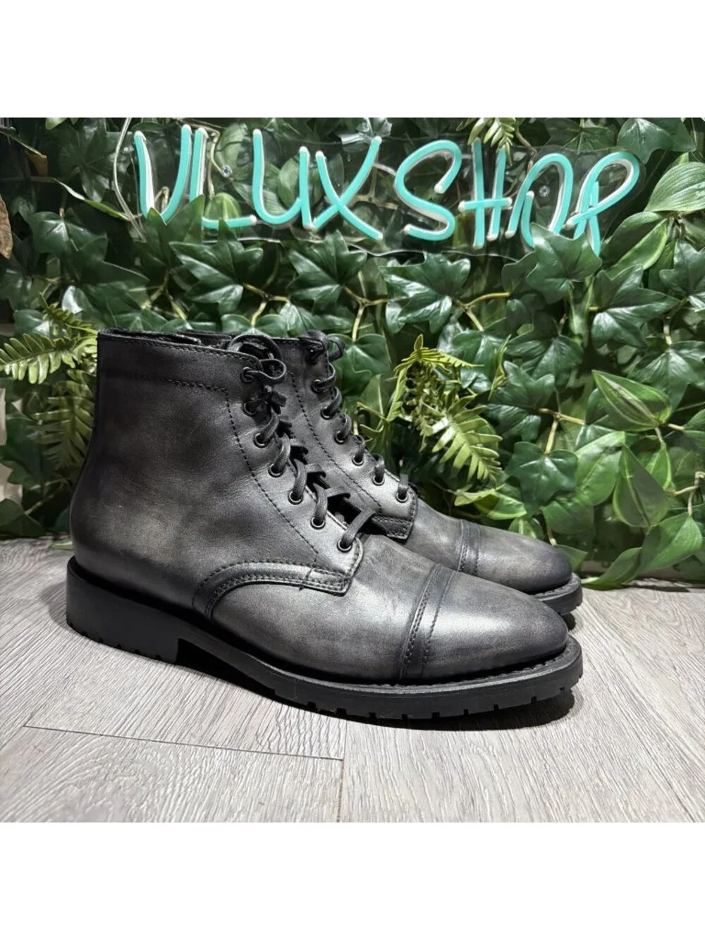 Thursday Boot Company Men’s Captain Distressed Black Lace Zip Up Boot US 11